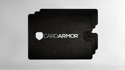 Vista 6 de Soporte para tarjetas de crédito, 6 fundas de bloqueo RFID de primera calidad con parte frontal transparente para una fácil visión, evita robos