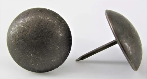 Vista 5 de Tachuelas de Tapicería Premium, Clavos de Cabeza de 1 pulgada de Diámetro, Adorno Decorativo Grande para Muebles (25, Peltre Antiguo)