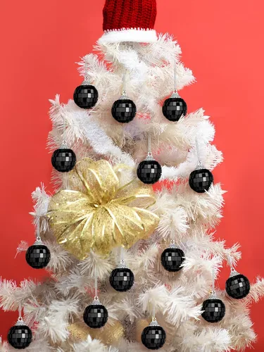 Vista 5 de BBTO 24 mini bolas de discoteca de los años 70, decoración de árbol para colgar, espejo reflectante, decoración de bola de discoteca para Halloween
