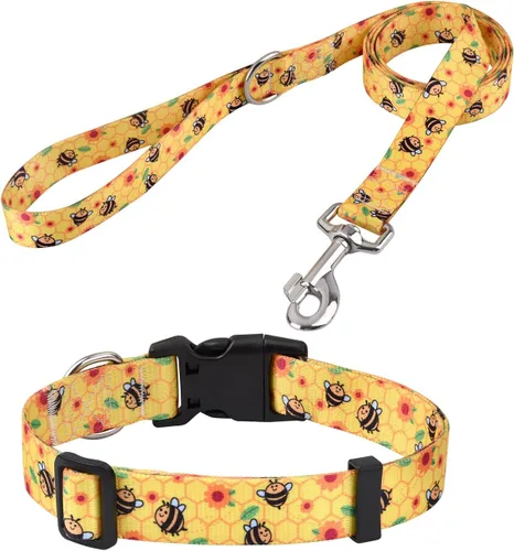 Vista 53 de Mihqy - Collar de perro, patrones geométricos florales, tribales, bohemios, collar de estilo étnico, suave y ajustable, para perros pequeños