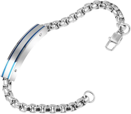 Vista 3 de Van Heusen Pulsera de identificación de cadena de acero inoxidable para hombre