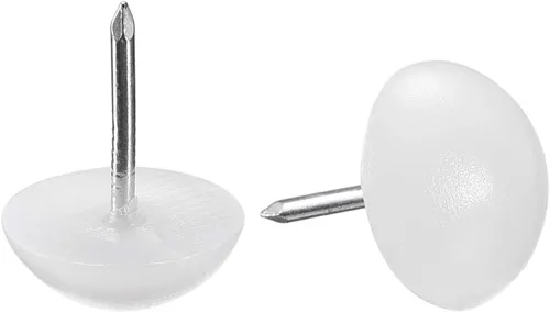 Vista 5 de uxcell Pies de muebles Uñas de plástico Glide Uñas Silla Patas de Mesa Protector Pad 0.551 in Dia Blanco 40pcs