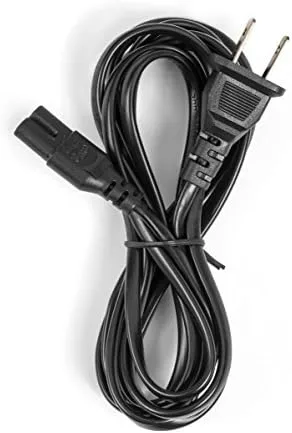 Vista 4 de Cable de alimentación de repuesto de 6 pies, cable de pared de CA de 2 puntas, cable de alimentación de 2 ranuras para impresora HP Envy 100 114 120