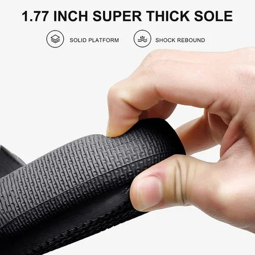 Vista 4 de YINSING Pantuflas acolchadas unisex para adultos, antideslizantes, de secado rápido, para baño, ducha, suela gruesa suave, para interiores