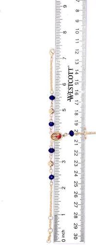 Vista 6 de Pulsera Rosario Pequeño Colgante Virgen de Guadalupe y Crucifijo