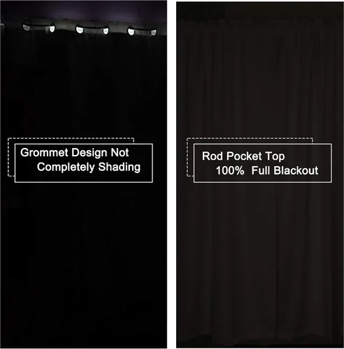 Vista 5 de KEQIAOSUOCAI Aqua - 100 cortinas opacas con forro negro para dormitorio, paneles de cortina totalmente opacas para sala de estar, cortinas aislantes