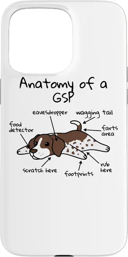 Vista 30 de iPhone 13 Anatomía de una funda de perro puntero alemán de pelo corto