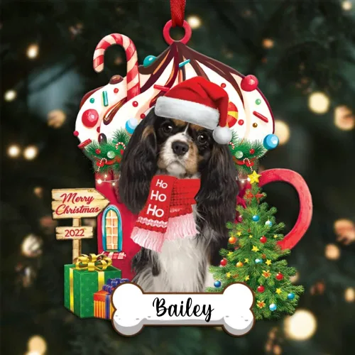 Vista 5 de Amantes de los perros de Navidad – Navidad de perros disponibles para muchos perros Shi Tzu – Adorno con forma personalizada, adorno de Navidad