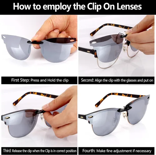 Vista 3 de Gafas de sol polarizadas CLIP-ON para Ray-Ban Clubmaster RB3016 (RX3016) 51X21