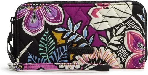 Vista 4 de Vera Bradley Pulsera de acordeón RFID de algodón, Kauai Floral, Kauai Floral