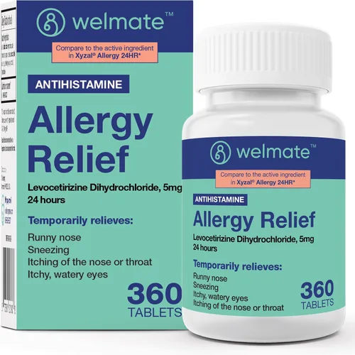 Vista 6 de WELMATE - Dihidrocloruro de levocetirizina 5 mg (180 ct) - Medicina contra la alergia sin somnolencia - 24 horas - Antihistamínico - Píldoras