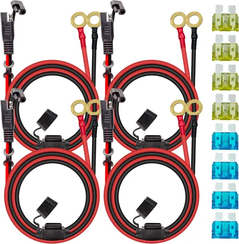 Vista 11 de BFXM Cable de Carga 10AWG 3.05MT, Arnés de Desconexión Rápida de Terminal de Junta Tórica SAE, Cables de Extensión de Conectores SAE de 2 Pines