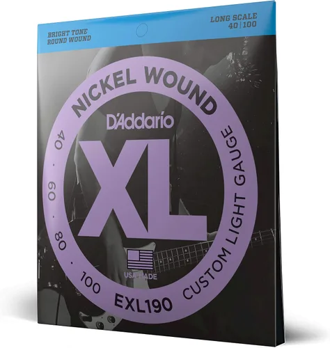Vista 13 de D'Addario Cuerdas para Bajo Eléctrico, XL Níquel, EXL170M, Calibre Regular Ligero 45-100, Escala Media, Juego de 4 Cuerdas, Paquete de 1