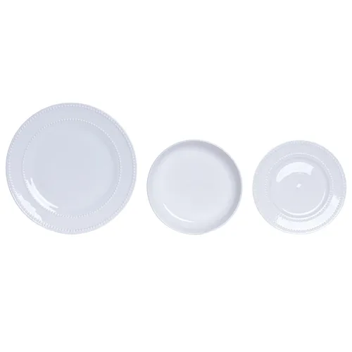 Vista 2 de Set de Vajilla Home ESPRIT Blanco Porcelana Glam 18 Piezas