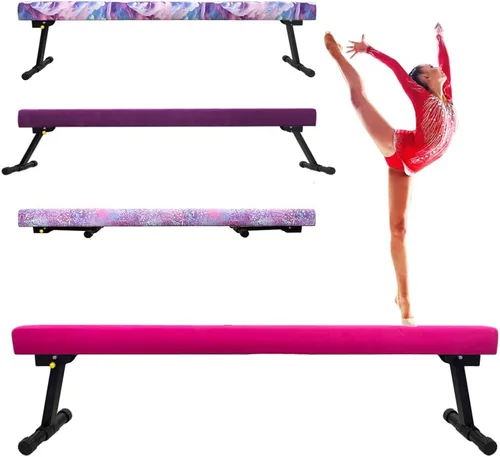 Vista 10 de Viga de equilibrio ajustable y plegable de gimnasia de 8 pies, equipo de gimnasio para el hogar, fácil de ensamblar y almacenar, no requiere Pnk