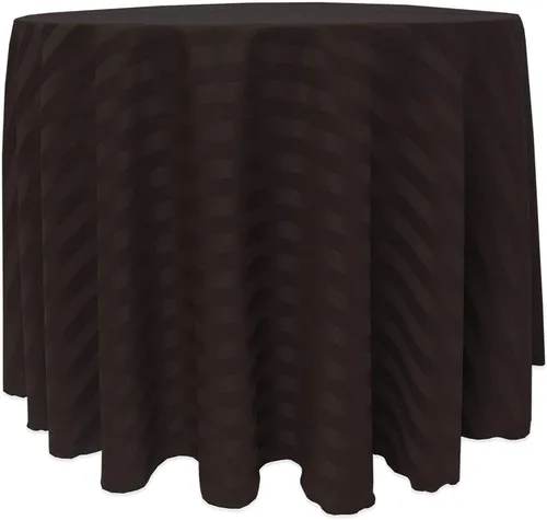 Vista 39 de ULTIMATE TEXTILE Mantel redondo de rayas satinadas de 84 pulgadas color marfil crema
