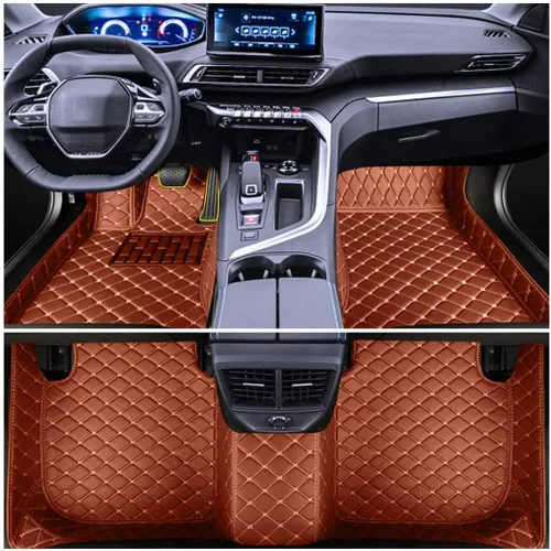Vista 3 de Alfombrillas de cuero para automóvil Z4 Convertible E85 E86 2004-2008 2004-2008, tapete de cuero artificial, forro de piso impermeable completo Beige
