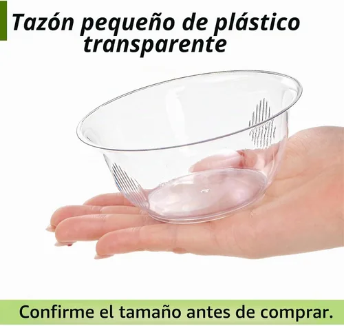 Vista 4 de ZAVOOS Paquete de 120 cuencos de plástico transparente de 8 onzas, pequeños cuencos de plástico duro para postres a granel para fiestas, mini tazón