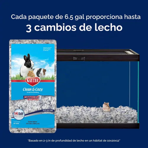 Vista 3 de Kaytee Ropa de cama limpia y acogedora con control de olores extremo para mascotas pequeñas, 24.6 litros