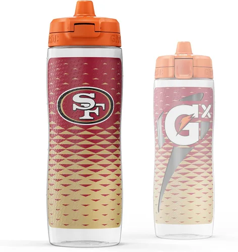 Vista 23 de Gatorade Gx NFL - Botellas antideslizantes para apretar, 30 onzas líquidas, sistema de hidratación Gx