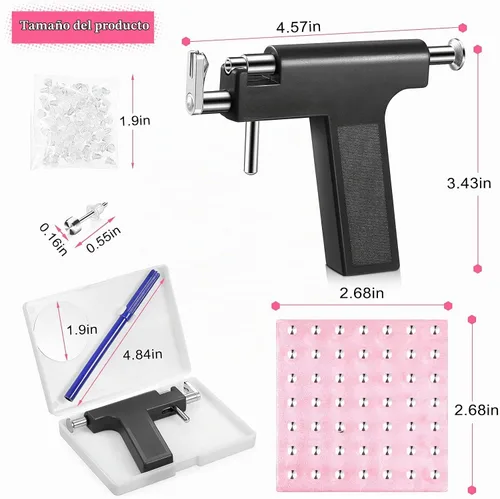Vista 4 de Kit de 158 piezas de piercing de oreja, herramienta desechable para perforación de oreja, herramienta de perforación de oreja para el cuerpo, oreja