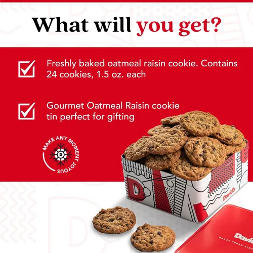 Vista 2 de Latas de galletas frescas y horneadas para regalar de Davids Cookies.