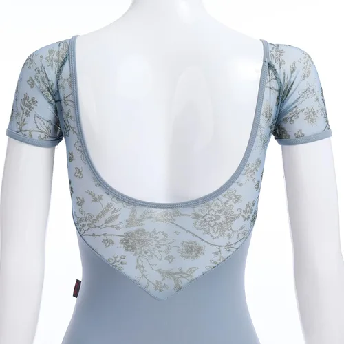 Vista 4 de AFAVOM Leotardos de ballet para mujeres adultas con estampado de flores de mariposa sin espalda, leotardos de gimnasia con brasier y prácticas