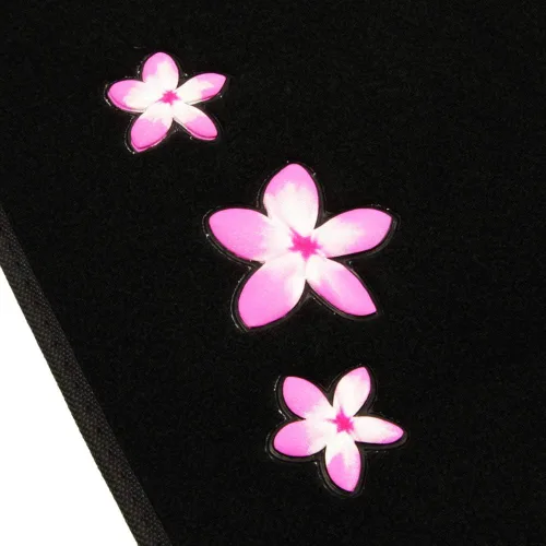 Vista 3 de BDK Alfombras con diseño floral de flores rosas para automóvil, camioneta, camión, SUV, juego completo de 4 piezas delanteras y traseras con Floral