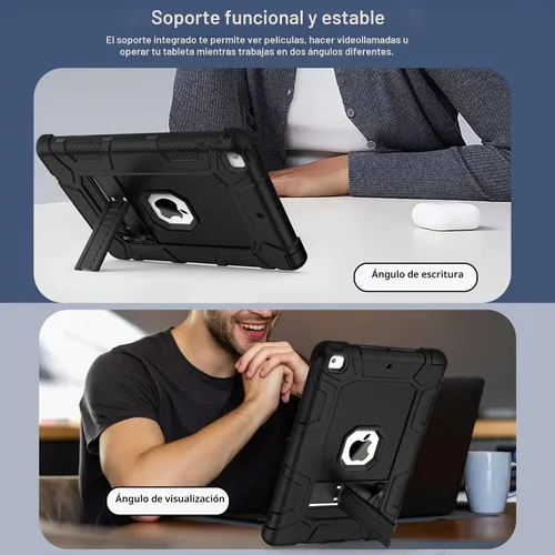 Vista 4 de Fundas para iPad de 6ª Generación, Funda de 5ª Generación, Air 2 de 9.7 Pulgadas a Prueba de Golpes, Resistente, Funda Protectora con Pata