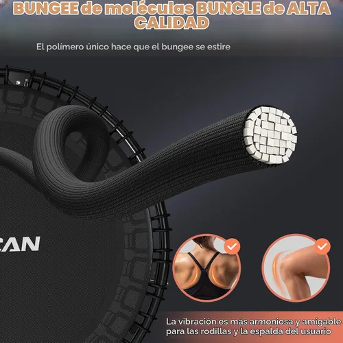 Vista 2 de BCAN BT2 Mini Rebounder Trampoline for Adults Bungee No Handle FED Fitness