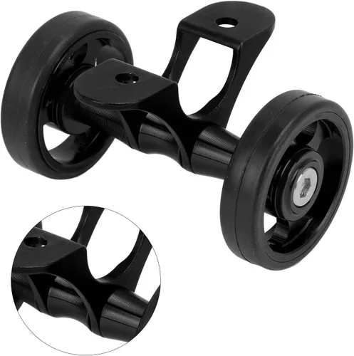 Vista 8 de Zunate Easywheel - Ruedas traseras dobles para bicicleta plegable Brompton, montaje de rodillo de extensión de guardabarros de bicicleta, aleación