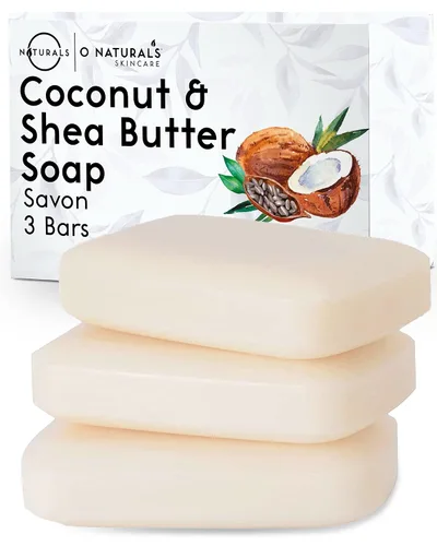 Vista 4 de O NATURALS Paquete de 3 barras de jabón orgánico de 4 onzas cada juego – 100% vegano proceso frío lavado corporal perfumado Premium esencial hecho a