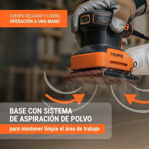 Vista 7 de Truper LIOR-1/4A3, Lijadora Orbital 1/4 Hoja 240 W Profesional