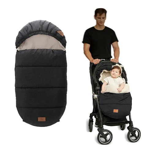 Vista 10 de LAT - Saco de dormir para bebé, cálido, universal, saco de dormir para cochecito para clima frío, saco impermeable para niños pequeños