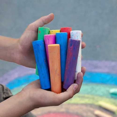 Vista 3 de Keebor Tiza lavable para acera, 54 piezas, 8 colores, tizas gigantes a granel, tiza no tóxica, pintura en pizarra, pizarra, parque infantil, acera