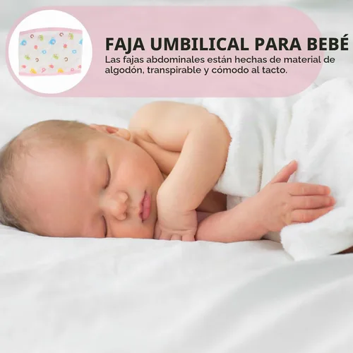 Vista 8 de Healifty Cinturón de hernia umbilical para bebé, banda de cordón para el ombligo para bebé, banda ajustable para el vientre, color rosa