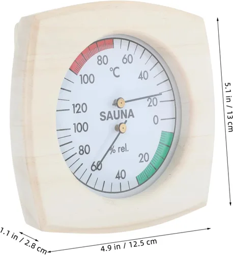 Vista 2 de Indoor Sauna Temperature Gauge Analog Humidity Multifunctional Wall Mounted Thermometer for Sauna