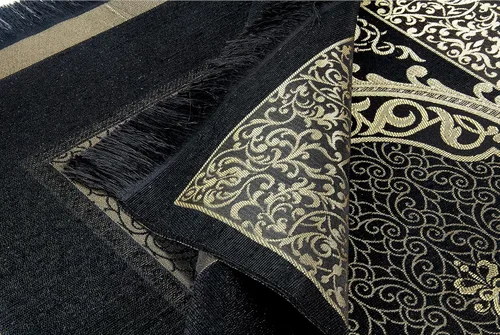 Vista 3 de Alfombra de oración musulmana y cuentas de oración con elegante caja de regalo Janamaz Sajada Alfombra de oración islámica suave Juego