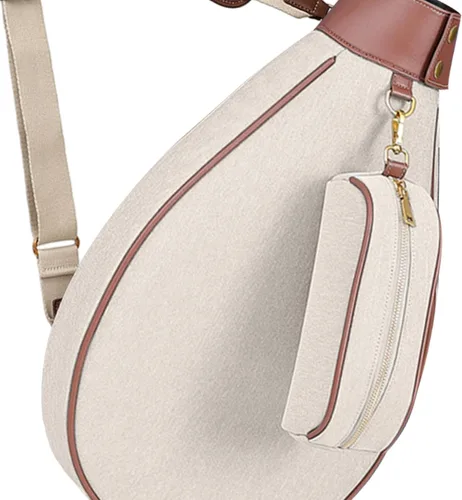 Vista 5 de Bolso cruzado de bádminton de tenis para mujeres y hombres, soporte para remo, bolsa de raqueta y squash para regalos de cumpleaños
