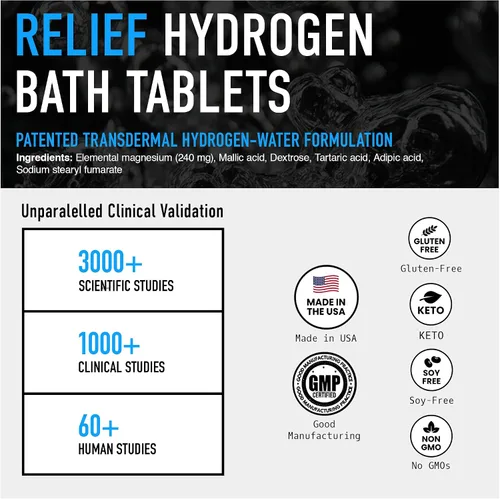 Vista 6 de DRINK HRW Tabletas de bomba de baño de hidrógeno: alivio muscular y recuperación, remojo de magnesio para relajación, alivio natural del dolor