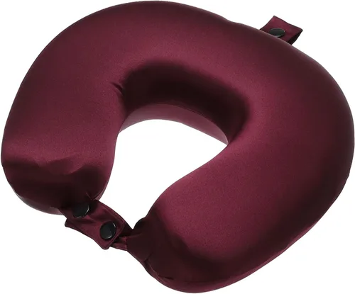 Vista 12 de PATIKIL Almohada de viaje de seda para avión, funda de seda real de 22 Momme, almohada de viaje para el cuello, almohada para dormir, almohada