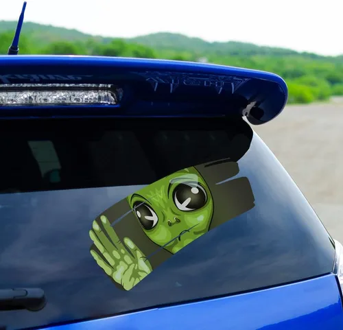 Vista 3 de 2 calcomanías divertidas de vinilo 3D para parachoques de automóvil, calcomanías autoadhesivas de doble cara para autos, ventanas, parachoques