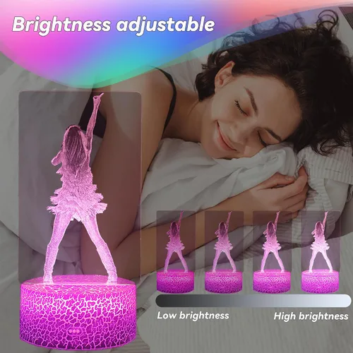 Vista 3 de Regalos para niñas, regalo de cumpleaños de niña cantante, decoración para habitación. Lámpara de mesa para suministros de fiesta musical. Luz