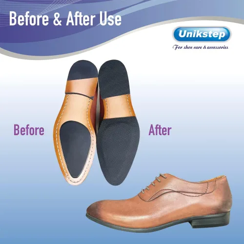 Vista 2 de Unikstep 4 protectores de suela de zapatos, almohadillas antideslizantes para la parte inferior del zapato y el talón, adhesivo autoadhesivo Negro