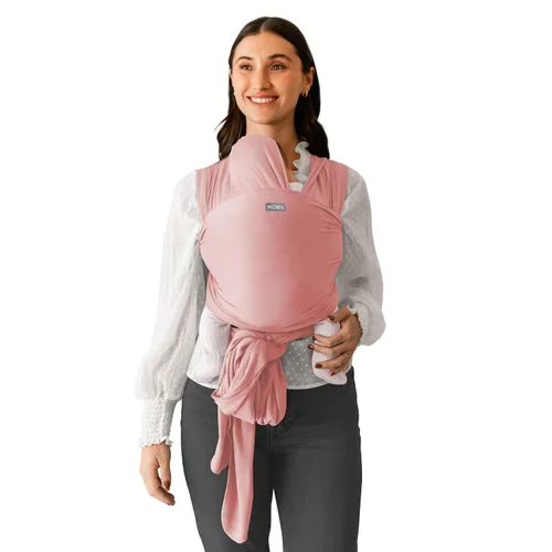 Vista 10 de Porta bebé Moby Baby Wrap para recién nacidos a niños pequeños (8-15kg), porta bebé en cabestrillo, diseño ultra ligero y manos libres, ajustable