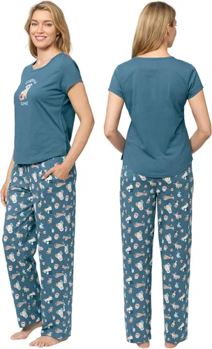 Vista 2 de PajamaGram PJs For Women Set - Women Pajamas, Short Sleeve, 100% Cotton