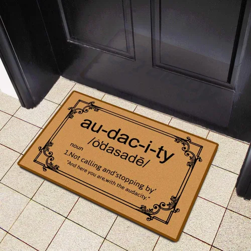 Vista 2 de Accssoey Audacity - Tapete de bienvenida divertido, tapete antideslizante para exteriores, tapete de bienvenida para interiores de 24 x 16 pulgadas