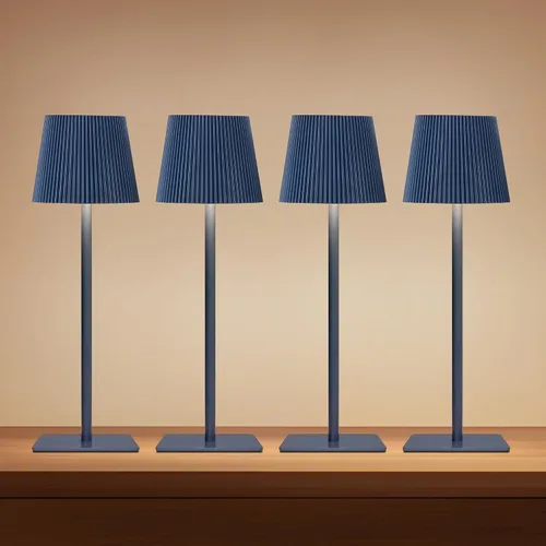 Vista 12 de LUTEC Paquete de 4 lámparas de mesa inalámbricas, lámpara de escritorio con batería recargable de 6000 mAh, dos alturas ajustables, impermeable