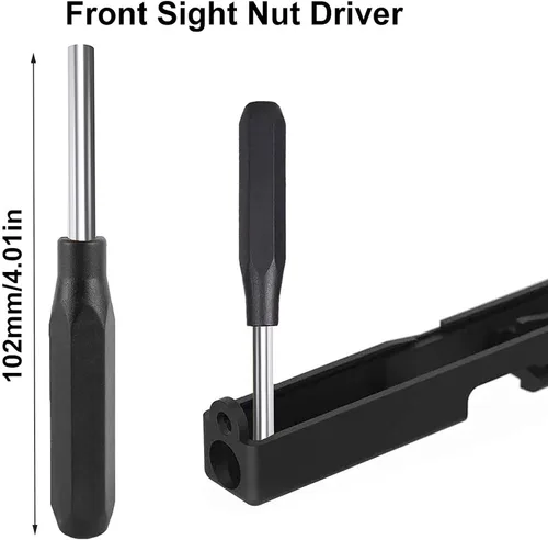 Vista 2 de Herramienta de mira frontal para kit de herramientas Glock, herramienta de desmontaje y punzonadora compatible con G19 17 25 26 27 43