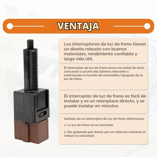 Vista 6 de Interruptor de luz de freno, interruptor de corte de control de crucero, conjunto de interruptor de luz de parada de luz de freno compatible